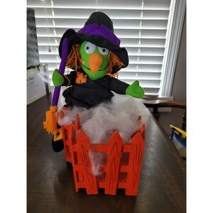 Halloween Decoration Witch Sitting On Fence Handmade/Homemade Decor
